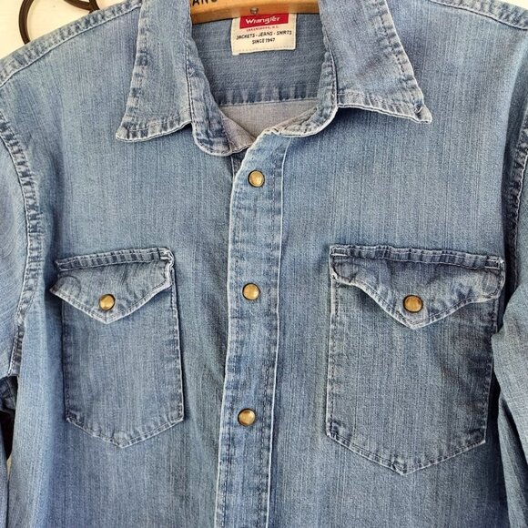 Led Zeppelin ZOSO Wrangler Indigo Shirt  with Hand embroidery oversized M - Picture 11 of 13